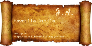 Havrilla Attila névjegykártya